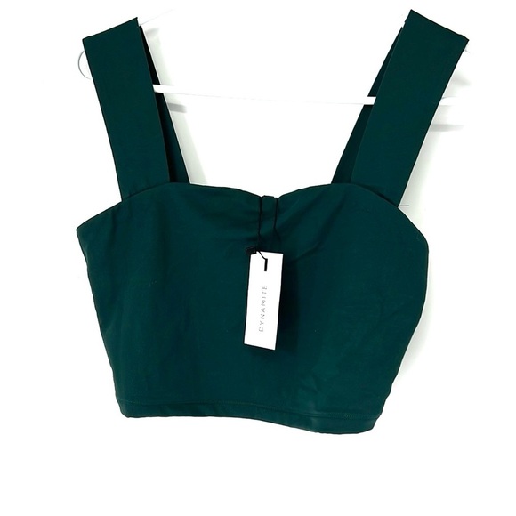 Dynamite NWT Women's Green lota bare square neck cropped Top - Picture 1 of 6
